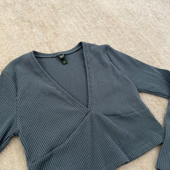 Wild Fable Ribbed Long Sleeve Crop Top XL - Picture 3 of 8